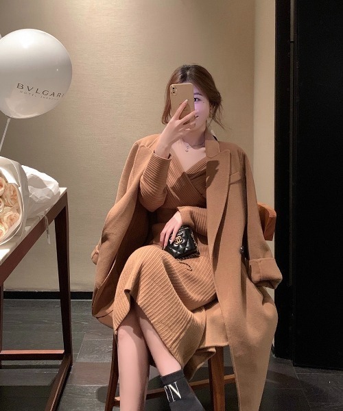 「LADY LIKE」 長袖ワンピース M ブラック レディース_画像4