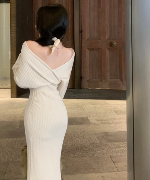「LADY LIKE」 長袖ワンピース M ブラック レディース_画像6