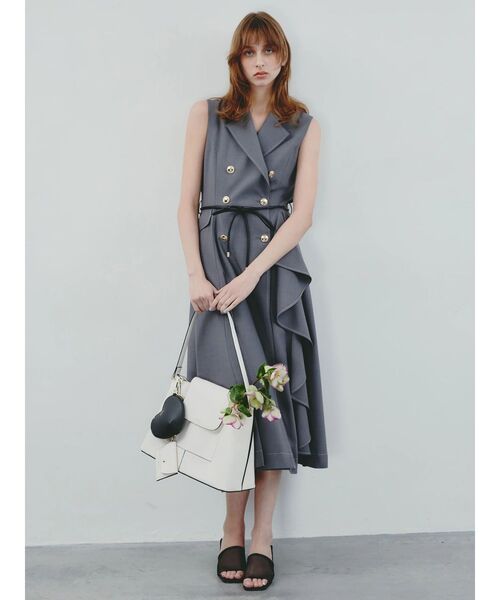 TONAL（トーナル） ワンピース 入学式 卒業式 トレンチラッフルジレ