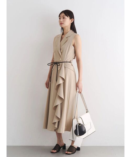 TONAL（トーナル） ワンピース 入学式 卒業式 トレンチラッフルジレ