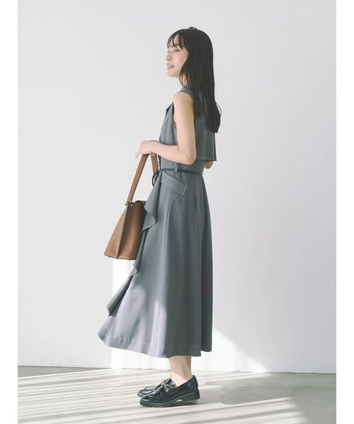 TONAL（トーナル） ワンピース 入学式 卒業式 トレンチラッフルジレ