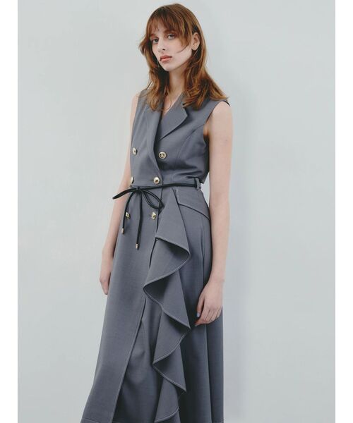 TONAL（トーナル） ワンピース 入学式 卒業式 トレンチラッフルジレ
