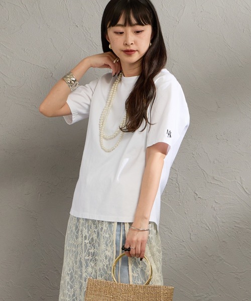 MICA&DEAL（マイカアンドディール） tシャツ ワンポイントロゴ刺繍T