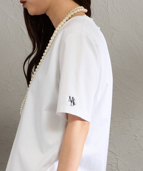 チャト　マイカアンドディール　Tシャツ MICA&DEAL（マイカアンドディール） tシャツ ワンポイントロゴ刺繍T