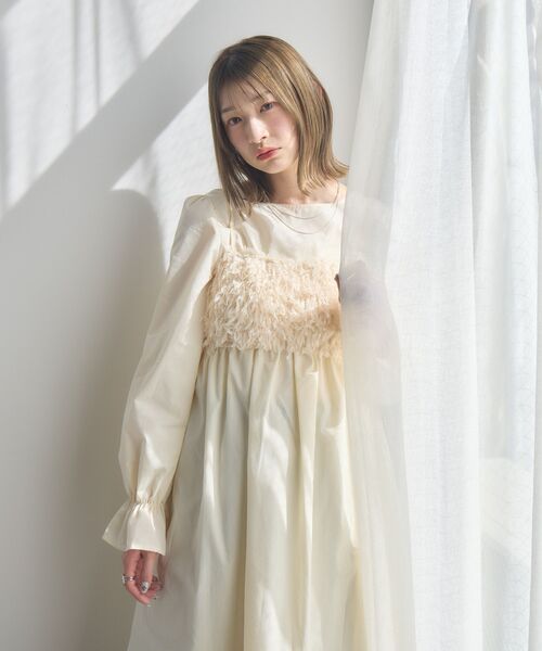 「RETRO GIRL」 長袖ワンピース FREE ライトグレー レディース_画像2