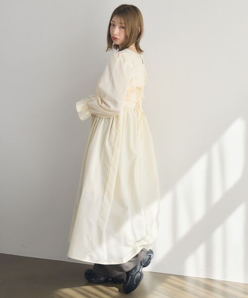 「RETRO GIRL」 長袖ワンピース FREE ライトグレー レディース_画像5