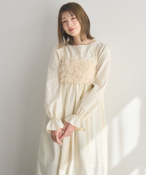 「RETRO GIRL」 長袖ワンピース FREE ライトグレー レディース_画像7