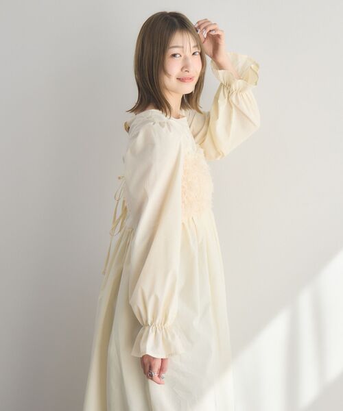 「RETRO GIRL」 長袖ワンピース FREE ライトグレー レディース_画像8