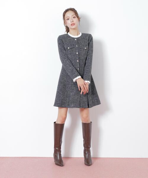 「JILL by JILL STUART」 長袖ワンピース SMALL ネイビー レディースの画像