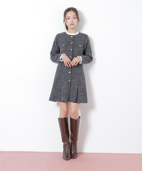 「JILL by JILL STUART」 長袖ワンピース SMALL ネイビー レディースの画像