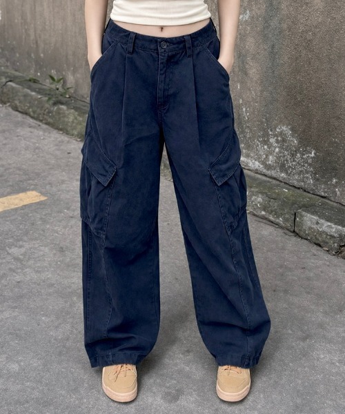NANEA（ナネア） ワイドパンツ カーゴパンツ 裾絞り2WAワイドカーゴ