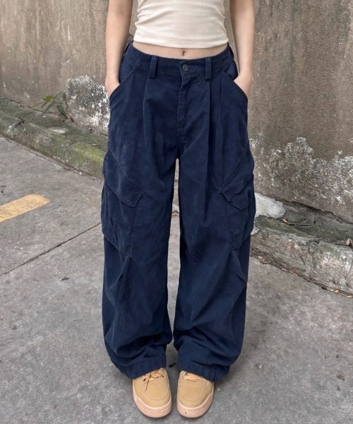 NANEA（ナネア） ワイドパンツ カーゴパンツ 裾絞り2WAワイドカーゴ