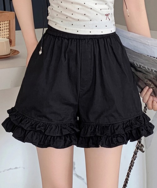 パンツ フリルヘムショートパンツ レディース : ZOZOTOWN Yahoo!店