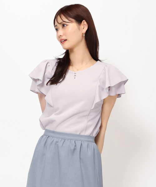 「MISCH MASCH」 半袖カットソー フリ- ホワイト レディース_画像6