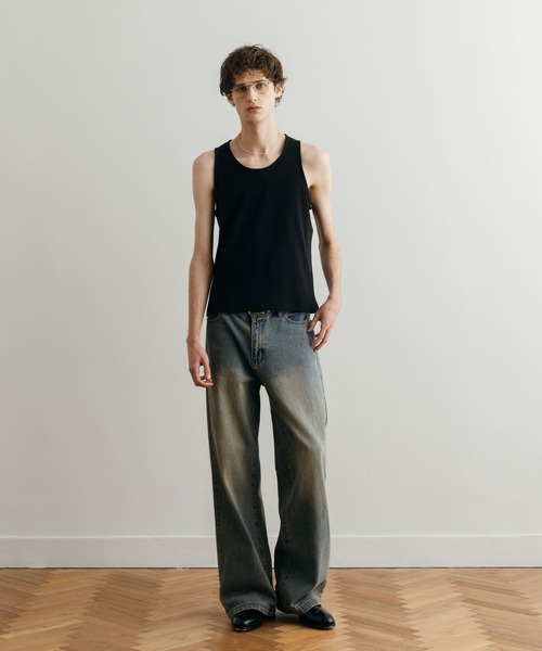 LURAKU タンクトップ 「LURAKU」Cropped Tank Top / クロップドタンク