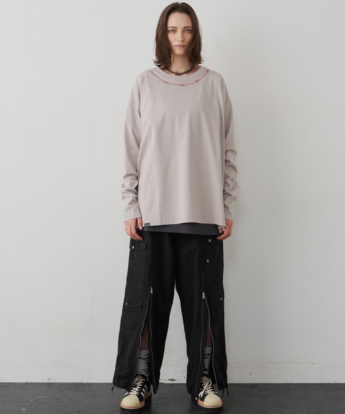 「AIVER」 長袖Tシャツ MEDIUM ブラック メンズ_画像2