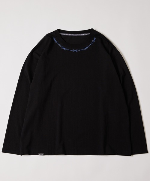 「AIVER」 長袖Tシャツ MEDIUM ブラック メンズ_画像6