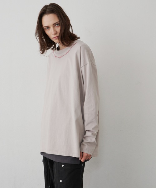 「AIVER」 長袖Tシャツ MEDIUM ブラック メンズ_画像8