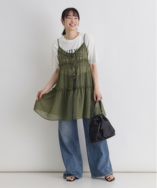 「Right-on」 キャミソールブラウス M ブラック レディース_画像6