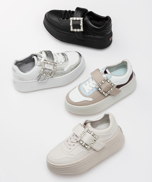 「+diana」 ローカットスニーカー 23.5cm シルバー レディース_画像2