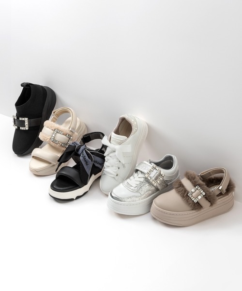 「+diana」 ローカットスニーカー 23.5cm シルバー レディース_画像3