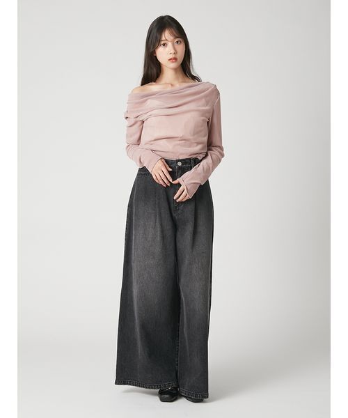 FRAY I.D 2wayフロッキーチュールトップス FRAY I.D（フレイ・アイディー） tシャツ 「ウォッシャブル」2way