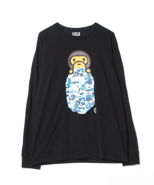 A BATHING APE 長袖シャツ A BATHING APE（アベイシングエイプ） 長袖Tシャツ X-LARGE ブラック