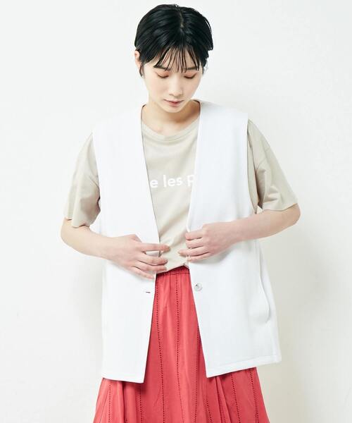 MELROSE claire（メルローズクレール） ベスト ジレ 「生地に表情の
