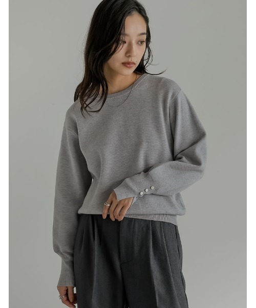 Re:EDIT(リエディ) ニット セーター 「新色追加」ミラノリブ袖ボタン Re:EDIT(リエディ) ニット セーター 「新色追加」ミラノリブ袖ボタン