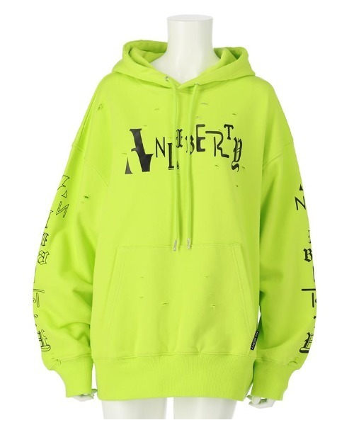 パーカー ANLIBERTY限定ロゴダメージフーディー レディース ANLIBERTY ANAP パーカー ANLIBERTY限定ロゴダメージフーディー