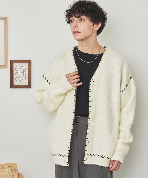 WEGO（ウィゴー） カーディガン WEGO/ハンドステッチモヘアライク