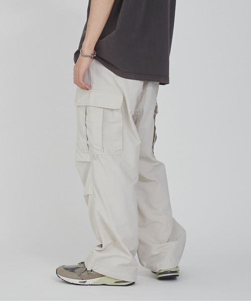 OHOTORO ナイロンカーゴパンツ　ivory nylon cargo pants | OHOTORO