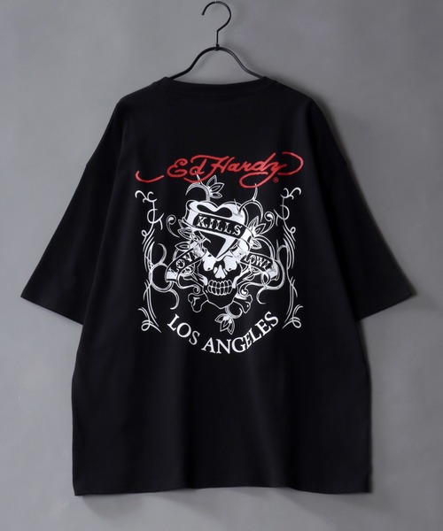 Ed Hardy ロゴプリント Tシャツ XS 黒 Ed Hardy tシャツ 2025SS新柄追加 Hardy/エド・ハーディー