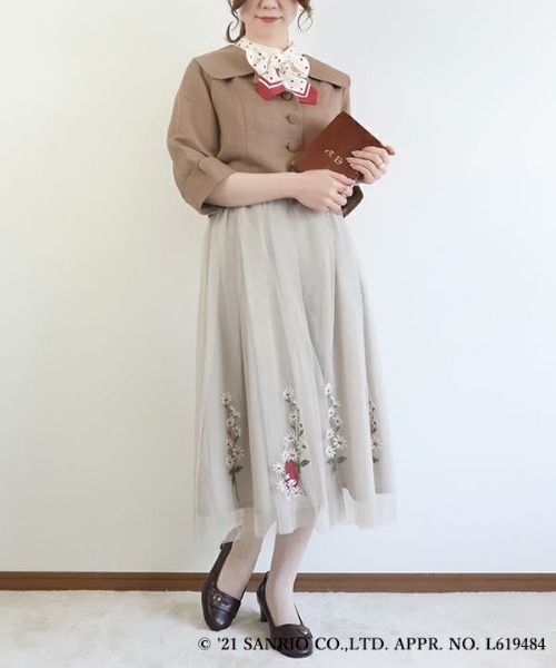 F i.n.t（フィント） ワンピース フラワー刺繍チュールワンピース/マイ