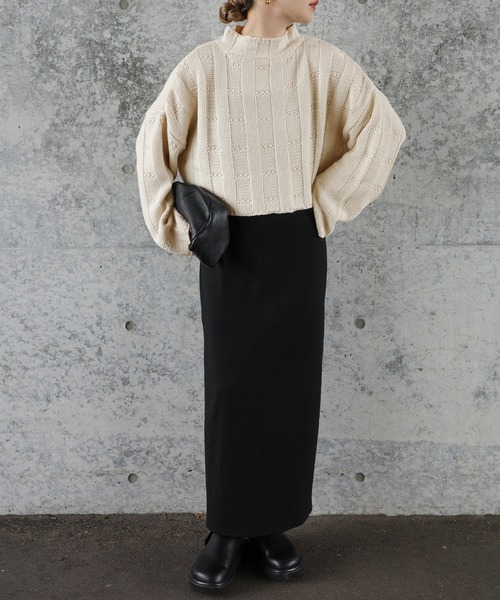 ニット セーター リンクスストライプクロップドニット レディース