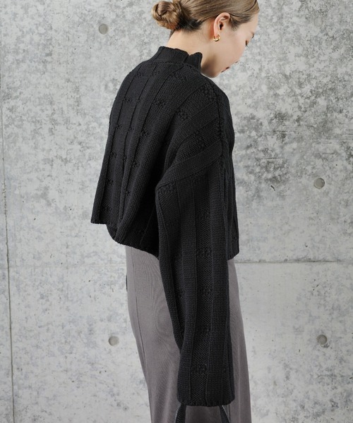 ニット セーター リンクスストライプクロップドニット レディース