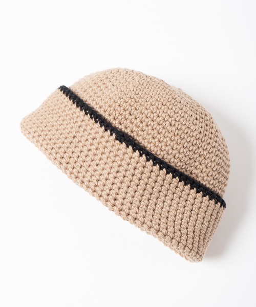 旧タグ　キャピタル ベージュ 編み込みニット帽 RACAL（ラカル） ニット帽 ニットキャップ Hand Knitting Crusher Cap