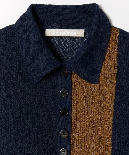 leinwande ラインヴァンドintersia knitted polo