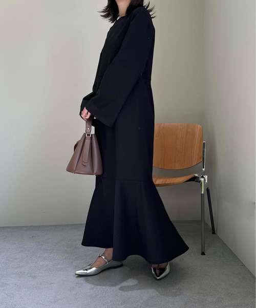 1chaku.（イッチャク） マルチサイズ ワンピース ベルスリーブフレア