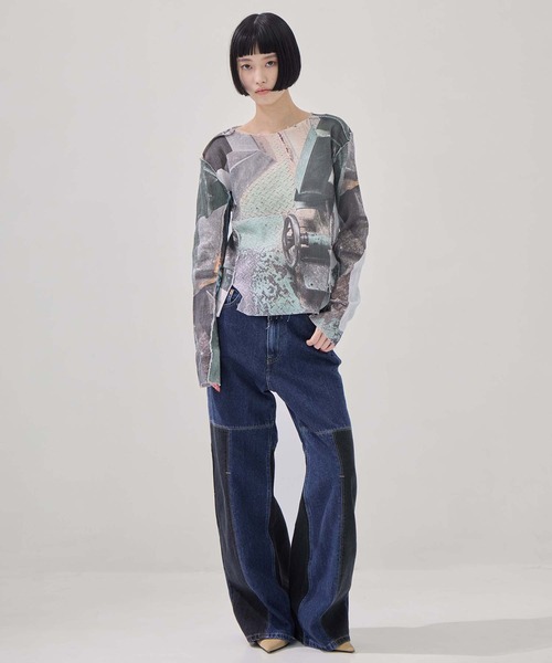 ジーンズ デニム デニムパンツ 「kotohayokozawa/コトハヨコザワ」PANELLED JEANS/パネルジーンズ/デニム レディースの画像