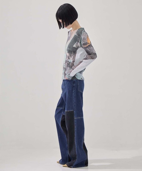 ジーンズ デニム デニムパンツ 「kotohayokozawa/コトハヨコザワ」PANELLED JEANS/パネルジーンズ/デニム レディースの画像