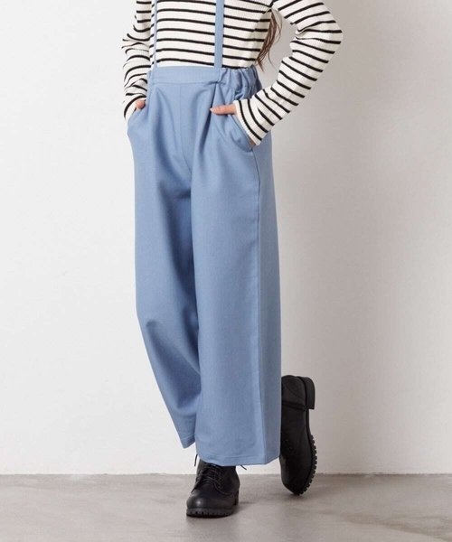 AUTHEN サス付きワイドパンツ コットン製 a.v.v パンツ 「120-130」サスペンダー付きワイドパンツ キッズ