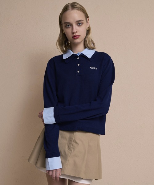 EIMY ISTOIRE（エイミーイストワール） ニット セーター ダブルカラー