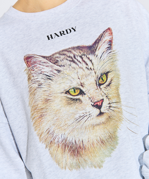 【美品】HARDY NOIR 猫 スウェット トップス パーカー 美品】HARDY NOIR 猫 スウェット トップス パーカー
