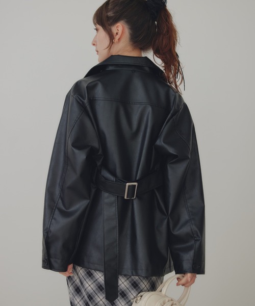 ECREL レザージャケット ライダース ケープレザーシャツジャケット