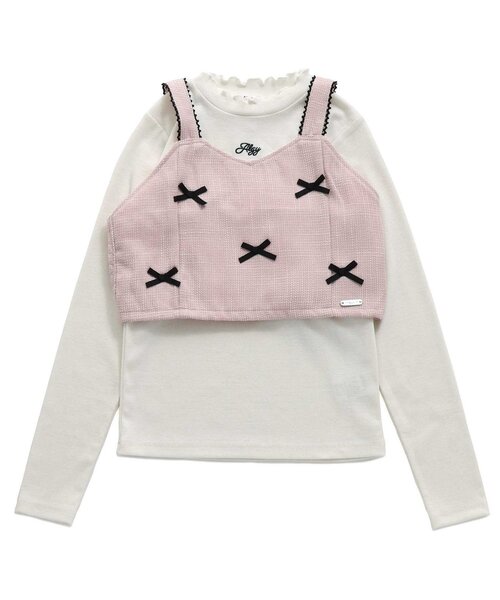 VAMPS Tシャツ リボンアクセサリーセット ワッフルシリーズ】サテンリボン半袖Tシャツ 2024春夏 ｜子供服