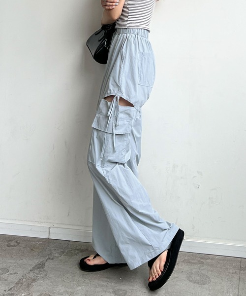 DRAWER ハイライズ スリット カーゴパンツ