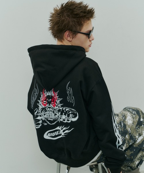 AIVER パーカー Johann×AIVER BOYダブルジップパーカー メンズ