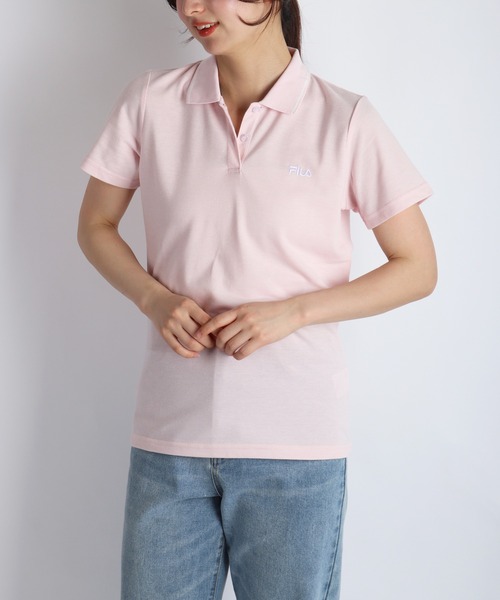 FILA（フィラ） ポロシャツ ポロ レディース 鹿の子 配色ライン 半袖