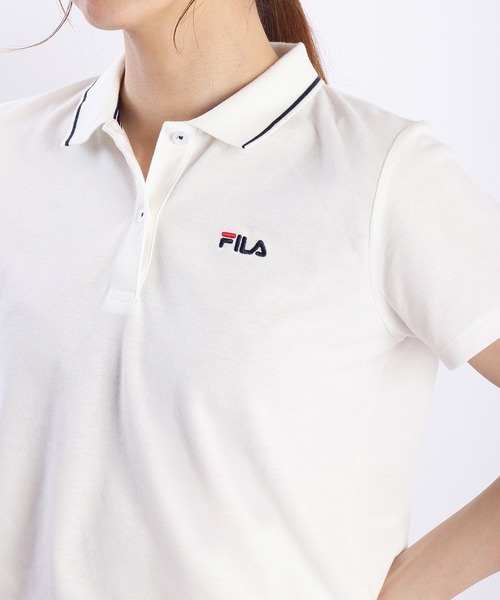 FILA（フィラ） ポロシャツ ポロ レディース 鹿の子 配色ライン 半袖